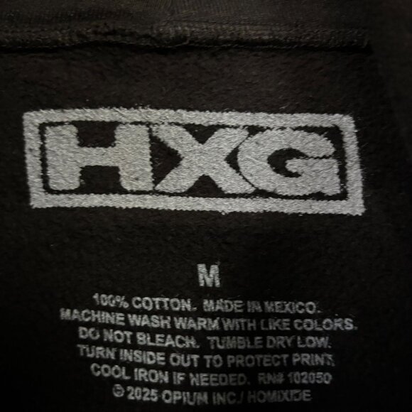 Opium HXG “National Homixide Assistance Hotline” Hip Hop Graphic Hoodie Size Med - Picture 4 of 4